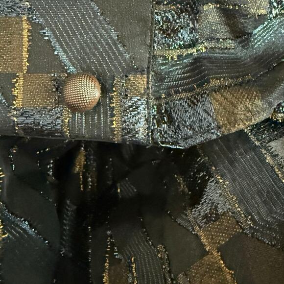 Marina Rinaldi Nero Dettato button down sheer metallic shirt dress maxi tunic L - Picture 13 of 15